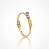 Open Bypass Nail Design Pave CZ Baby Kada Bangle | Gold Plated Stud Cuff Bracelet for Women