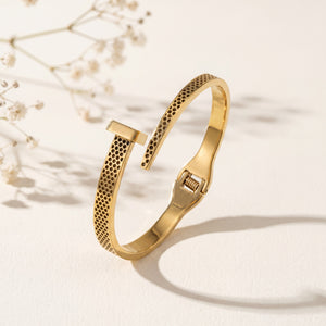 Snake Mesh Chain Nail Design Baby Kada Bangle | Gold Plated Screw Head Cuff Bracelet for Women