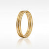 Diagonal Wave Pattern CZ Slim Baby Kada Bangle | Gold Plated Textured Stackable Bracelet for Women