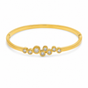 Gold Checkered Diamond Pattern Oval Kada for Women | Grid Stone Stainless Steel Ladies Bangle | Structured Festive Jewellery