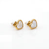 18K Gold Plated Mother of Pearl Heart Studs