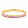 Gold Wavy Pink Stone Oval Kada for Women | Twisted Diamond Cut Stainless Steel Ladies Bangle | Festive Party Wear Jewellery