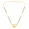 KZ Gold Plated Linked Rings Vine CZ Mangalsutra for Women Black Bead Chain Double Circle Pendant FS