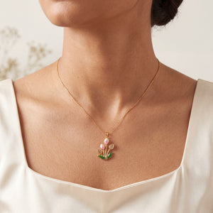 Gold Oval Marquise CZ Drop Pendant Chain Anti-Tarnish Necklace