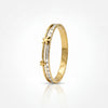 Floral Star Accent Pave CZ Baby Kada Bangle | Gold Plated Slim Stackable Bracelet for Women