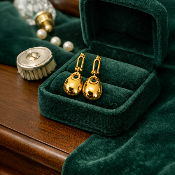 Anti-Tarnish Gold Plated Hanging Bags Earrings - 1 Pair