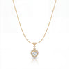 Gold Mini Heart CZ Pave Pendant Chain Anti-Tarnish Necklace