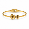 Gold Honeycomb Diamond Oval Kada for Women | Hexagonal Stone Pattern Stainless Steel Ladies Bangle | Geometric Design Jewellery
