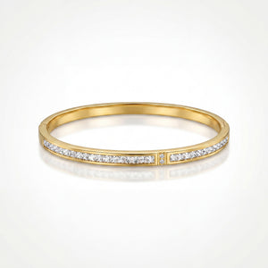 Slim Pave CZ Eternity Baby Kada Bangle | Gold Plated Minimalist Stackable Bracelet for Women