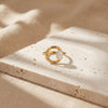 Gold Plated Round Solitaire White CZ Bezel Ring | Minimalist Everyday Statement Ring
