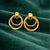 Anti-Tarnish Gold Plated Hanging 2 Spiral and 1 Plain Loop Earrings by House of Viya on green fabric background