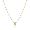 Gold Barrel CZ Bead Slider Pendant Chain Anti-Tarnish Necklace
