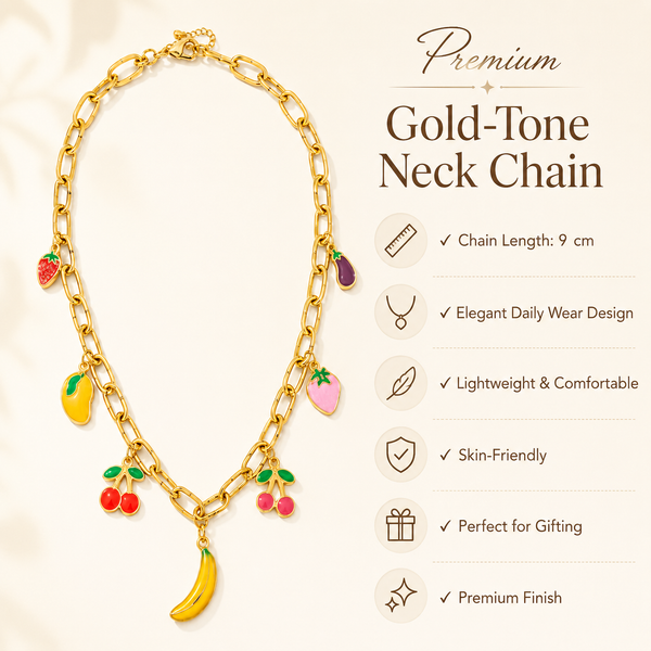 Anti tranish Gold plated 160 No. Chain Link with Lychee hanging chain for adults - 1 Pc