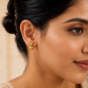 Earrings Gold Cluster Floral, Emerald Marquise & Twisted Knot Stud Earrings Set of 3 Pairs