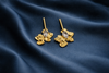 Anti-Tarnish Gold Plated Abstract Floral Crystal White Earrings