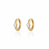 Gold Plated Marquise CZ Huggie Hoop Earrings