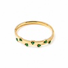 Round Green Emerald Look Baby Kada Bangle | Gold Plated Five Stone Bezel Stackable Bracelet for Women