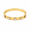 Heart CZ Studded Love Style Baby Kada Bangle | Gold Plated Bezel-Set Cuff Bracelet for Women