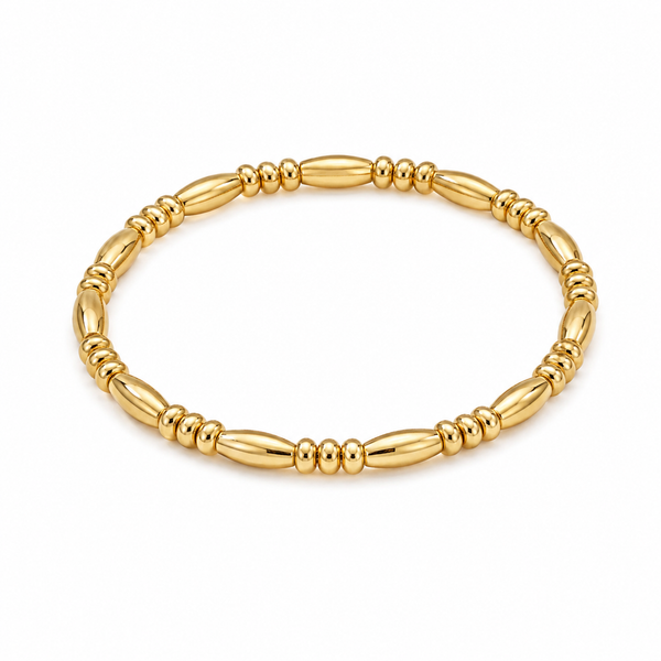 Gold Plated Bamboo Style Hoop Earrings
