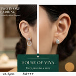 3-in-1 Convertible 92.5 Sterling Silver Earrings | Stud + Drop Design