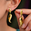 Anti-Tarnish Gold Plated Spiral Earrings - 1 Pair