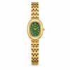 Watches Gold-Tone Oval Green Dial Roman Numeral Bracelet Watch for Women