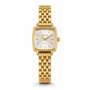 Watches Gold-Tone Square Dial Woven Mesh Bracelet Watch for Women