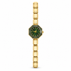 Watches Gold-Tone Rectangular Green Dial Elegant Bracelet Watch for Women