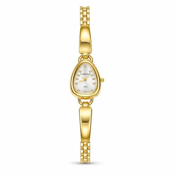Watches Gold-Tone Pear Shape Dial Crystal Stone Bracelet Watch for Women