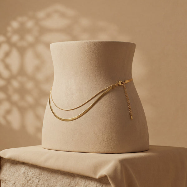 Classic Gold Chain Kamarbelt | Sleek Single Strand Hip Belt Waist Jewelry for Women
