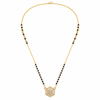 KZ Gold Plated Hexagonal Rosette CZ Mangalsutra for Women Black Bead Chain Geometric Cluster Pendant FS