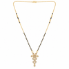 KZ Gold Plated Bow Star Drop CZ Mangalsutra for Women Black Bead Chain Ribbon Star Pendant FS