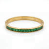Slim Green Emerald Baguette Eternity Baby Kada Bangle | Gold Plated Stackable Bracelet for Women