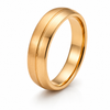 Men's Gold Plated Stainless Steel High-Dome Half-Round Plain Band Ring