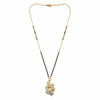 KZ Gold Plated Large Floral Bloom CZ Mangalsutra for Women Black Bead Chain Big Flower Pendant FS
