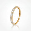 Dual Row Pave CZ Eternity Baby Kada Bangle | Gold Plated Slim Stackable Bracelet for Women