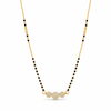 KZ Gold Plated Triple Ball CZ Mangalsutra for Women Black Bead Chain Round Ball Pendant FS
