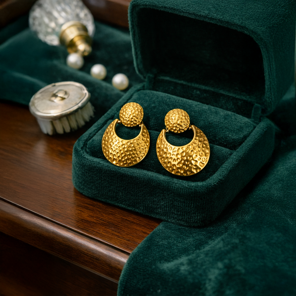 Anti-Tarnish Gold Plated Hanging Absolute Abstract Earrings - 1 Pair