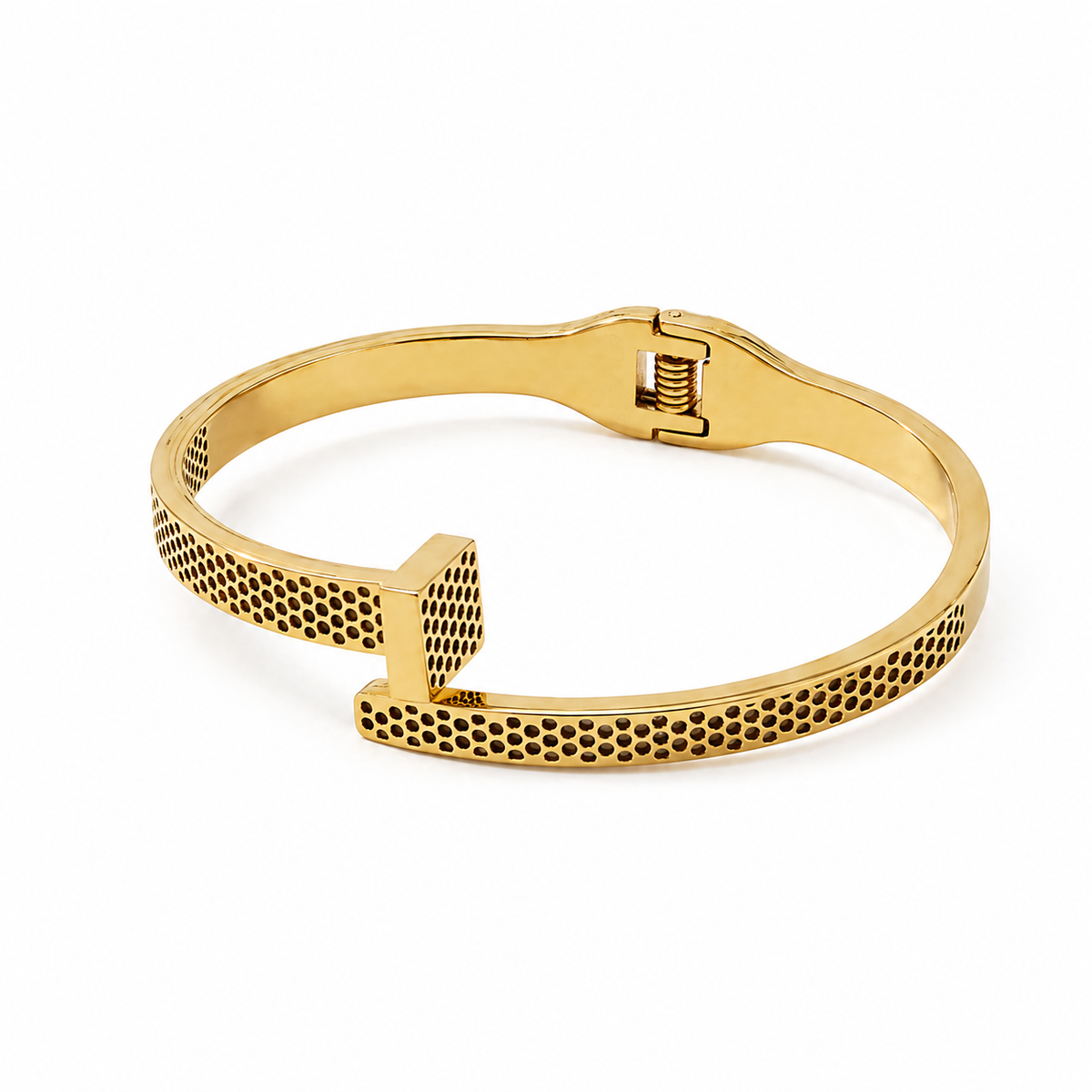 Snake Mesh Chain Nail Design Baby Kada Bangle | Gold Plated Screw Head Cuff Bracelet for Women