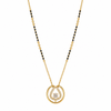 KZ Gold Plated Circle Teardrop Frame CZ Mangalsutra for Women Black Bead Chain Open Circle Pendant FS