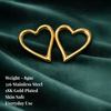 Anti-Tarnish Gold Plated Heart Earrings - 1 Pair