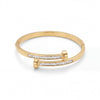 Slim Nail Design Pave CZ Baby Kada Bangle | Gold Plated Screw Head Stackable Cuff for Women