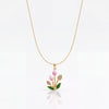 Gold Oval Marquise CZ Drop Pendant Chain Anti-Tarnish Necklace