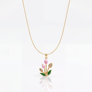 Gold Oval Marquise CZ Drop Pendant Chain Anti-Tarnish Necklace