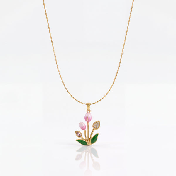 Gold Oval Marquise CZ Drop Pendant Chain Anti-Tarnish Necklace