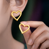 Anti-Tarnish Gold Plated Heart Earrings - 1 Pair
