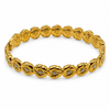 Gold Large Round Flower Motif Diamond Center Oval Kada for Women | Floral Petal Stone Stainless Steel Ladies Bangle | Floral Festive Jewellery