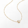 Gold Cushion Cut CZ Solitaire Pendant Chain Anti-Tarnish Necklace
