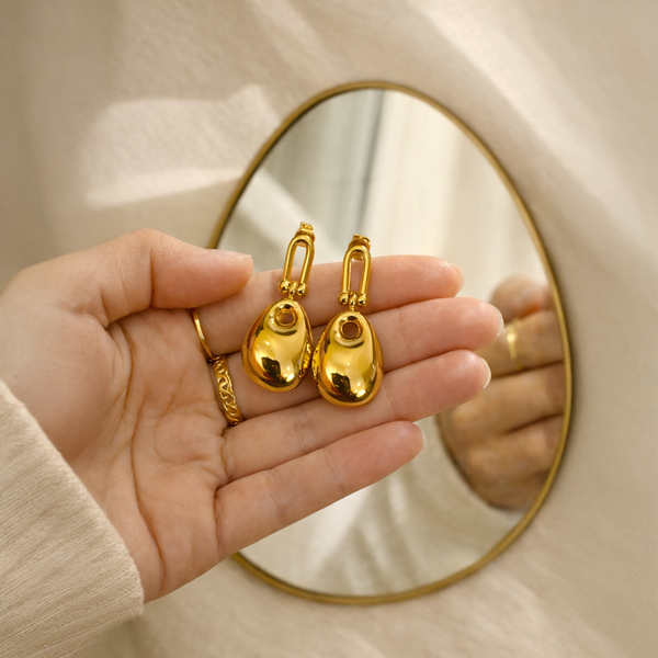 Anti-Tarnish Gold Plated Hanging Bags Earrings - 1 Pair