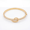 Twisted Infinity Rope Pave CZ Baby Kada Bangle | Gold Plated Braided Statement Bracelet for Women